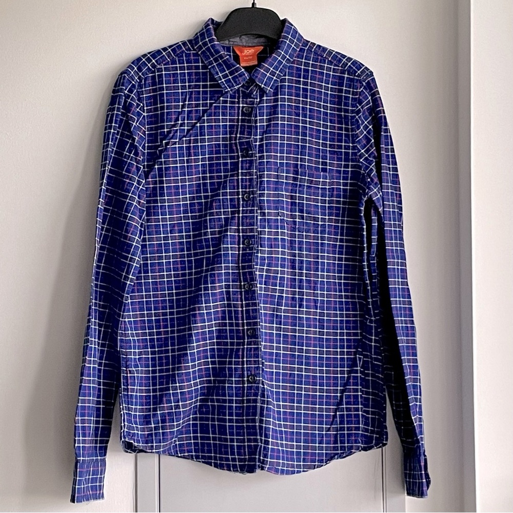 💗 JOE FRESH Purplish Blue Plaid Shirt
